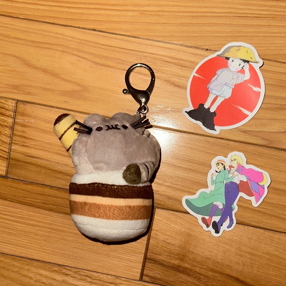Pusheen Cat Keychain with Stickers